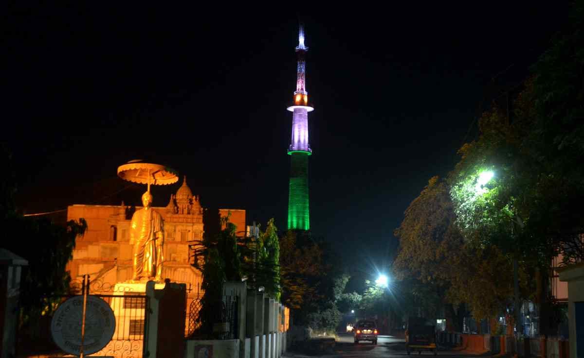 Heritage of varanasi is decorating with light