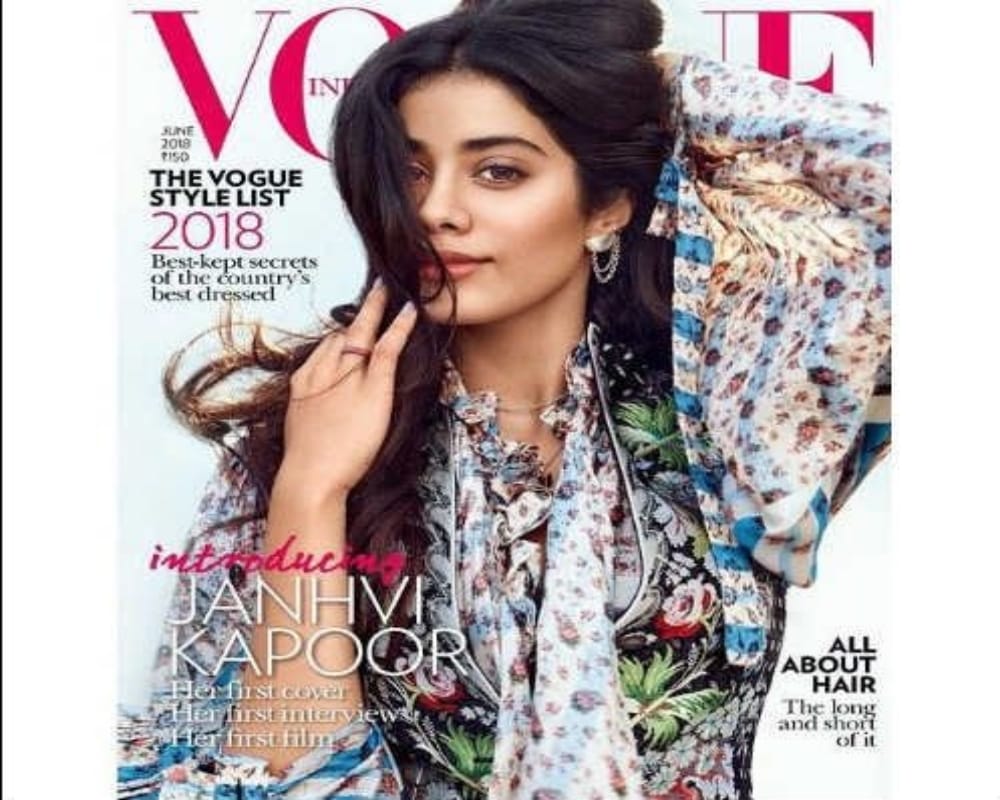Janhvi kapoor first hot photo shoot steam up the vogue magazine cover page 
