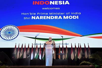 PM narendra Modi addresses Indian community in Jakarta Indonesia
