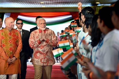 PM narendra Modi addresses Indian community in Jakarta Indonesia