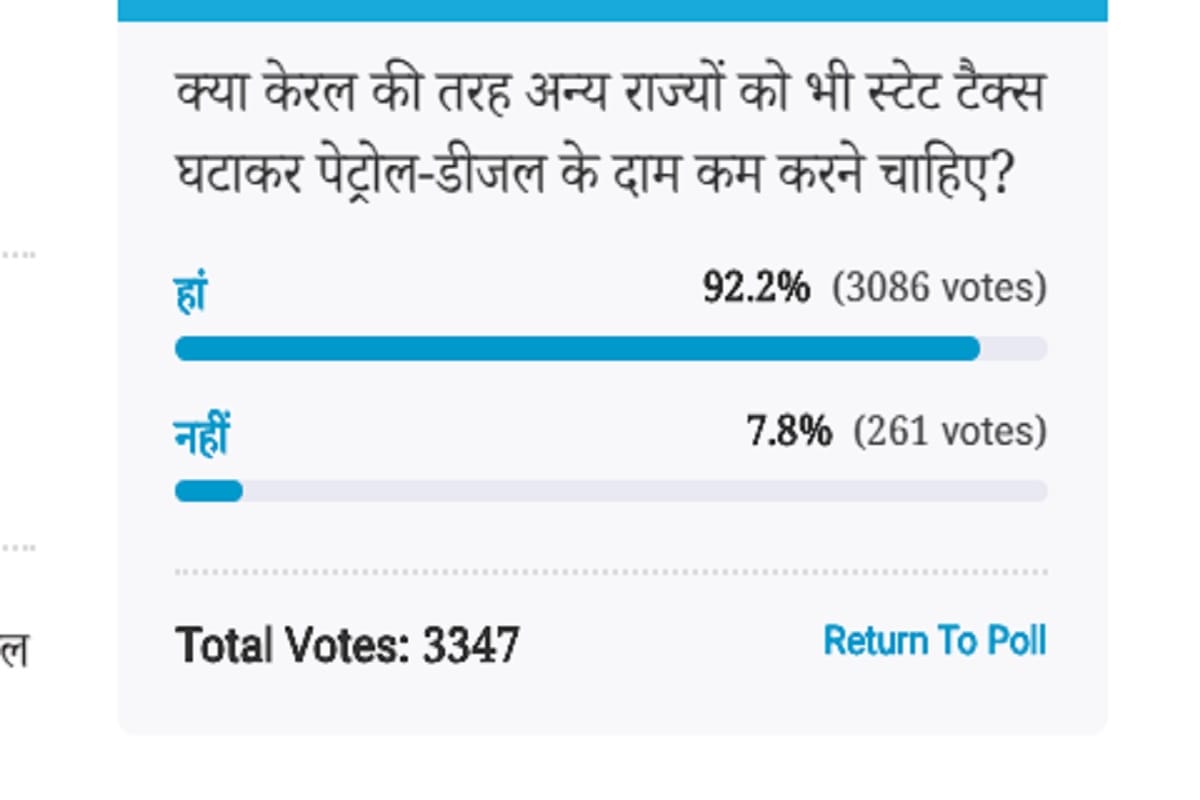 Amar Ujala Poll: Other states reduce the cost of petrol diesel by reducing state tax like Kerala 