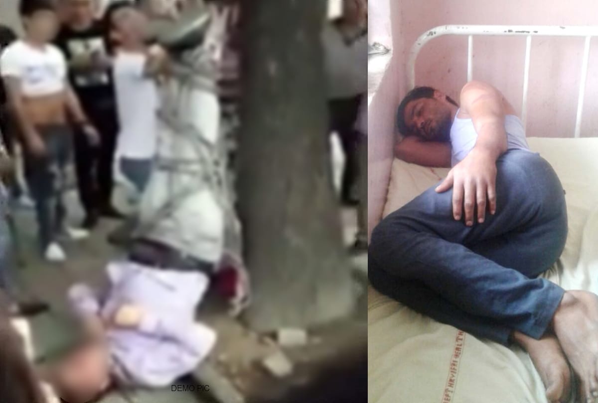 man tied to tree then beaten by miscreants in mewat