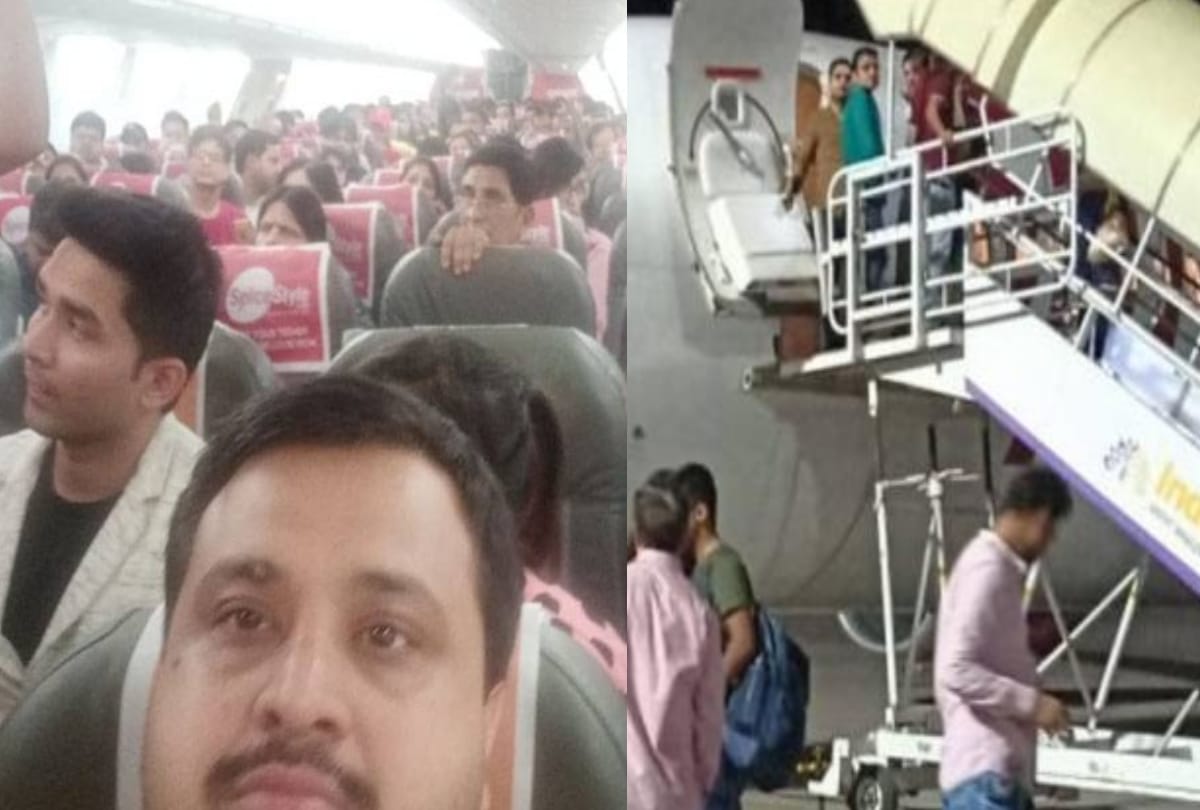 spicejet flight SG 8480 delhi to patna landed in varanasi bad weather pilot deny to fly my duty over