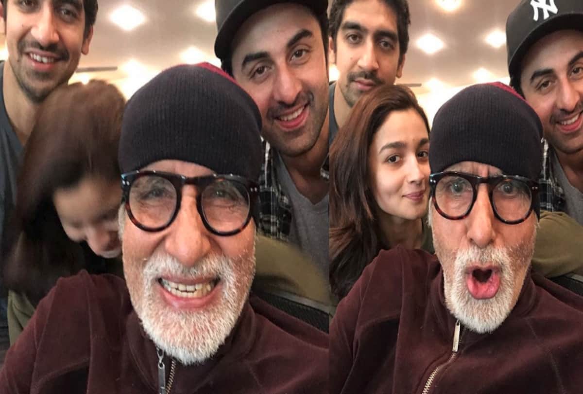 Brahmastra next schedule Amitabh Bachchan shares selfie with Ranbir Kapoor and Alia Bhatt 