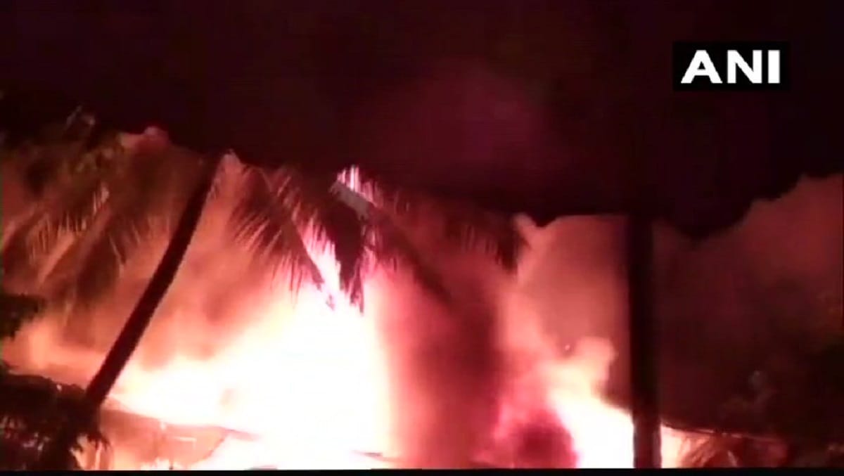 fire broke out at a leather company office at barrister Nath Pai road of Mumbai