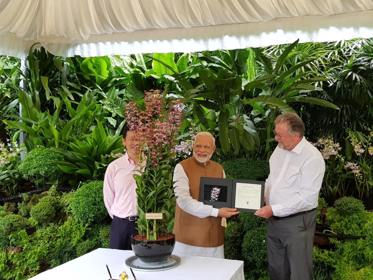  PM narendra modi visiting the Changi Naval Base on board INS Satpura