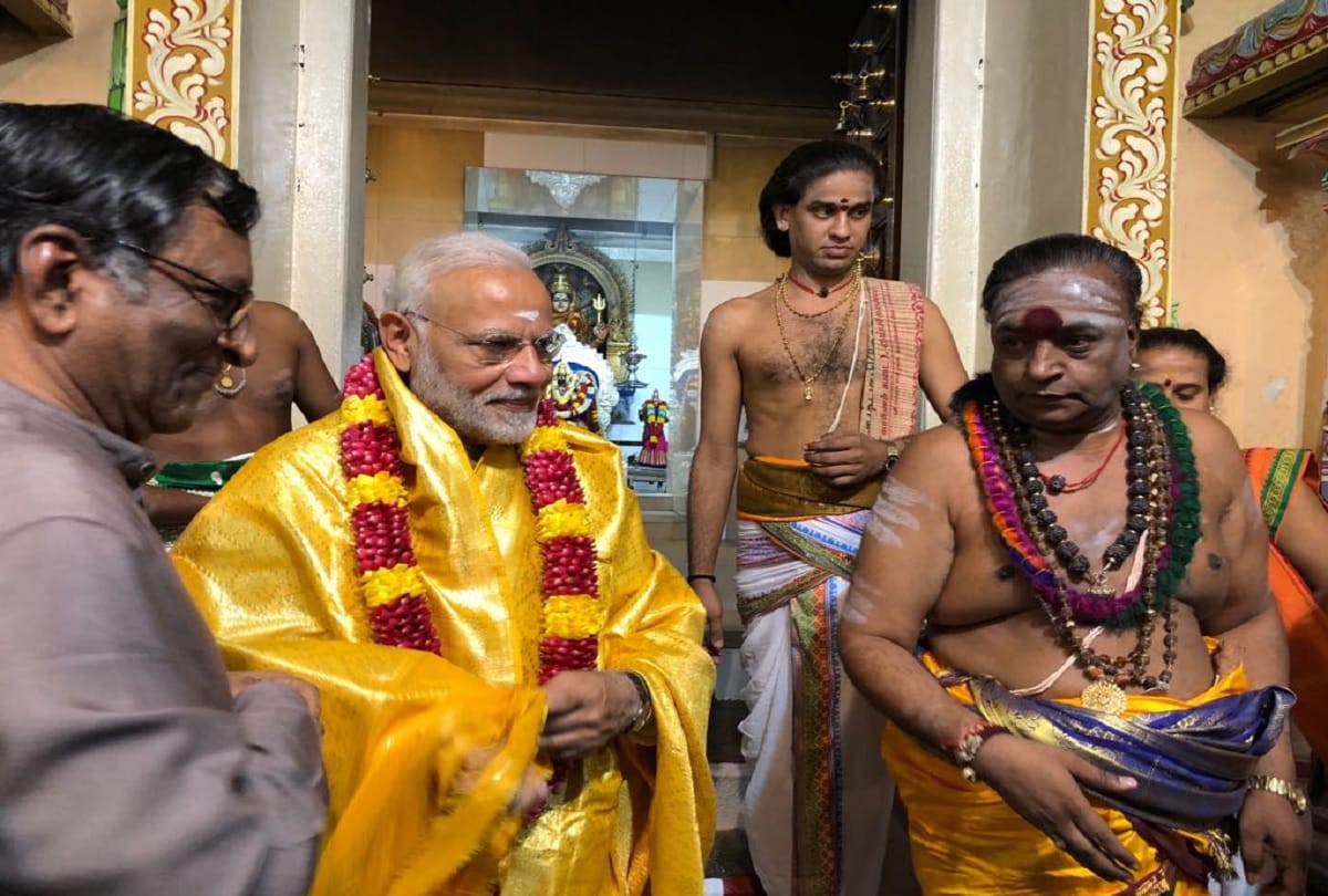  PM narendra modi visiting the Changi Naval Base on board INS Satpura