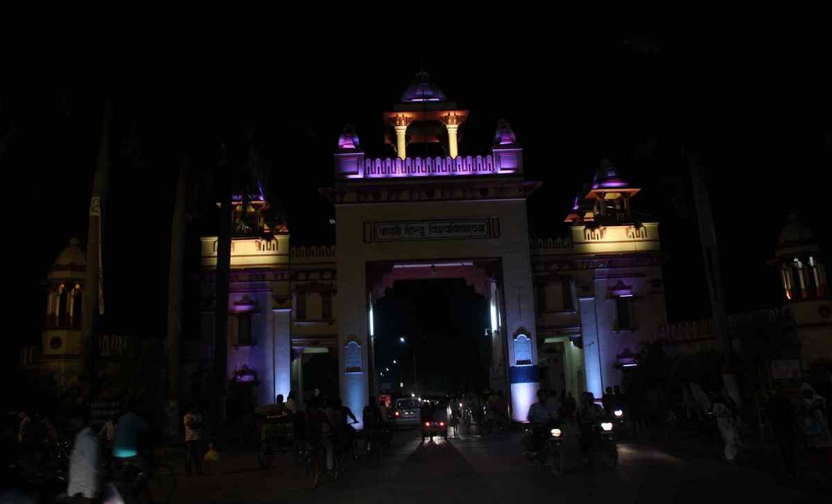Heritage of varanasi is decorating with light