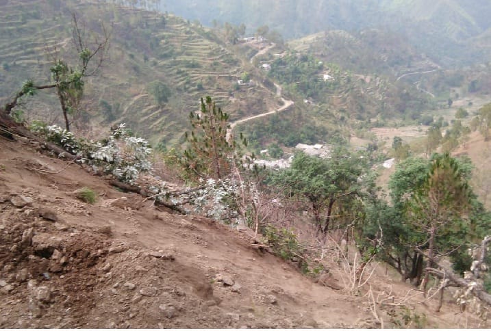The villagers are angry with the debris of the road