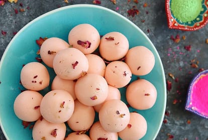 Diwali 2018 step by step reciepe of Gulkand filled rose ladoo