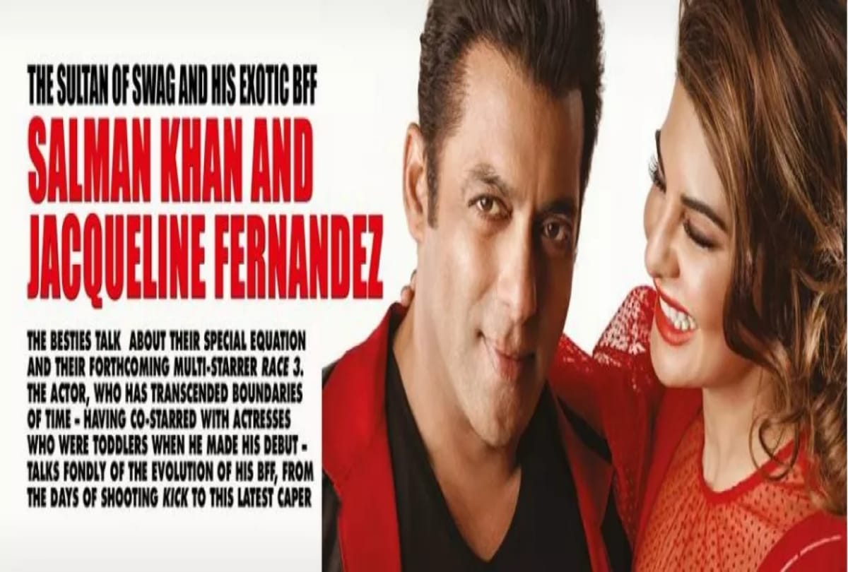 salman khan and jacqueline fernandez pose for the cover of hello june edition