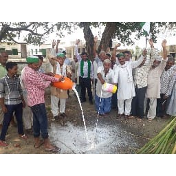 farmers throw milk on road