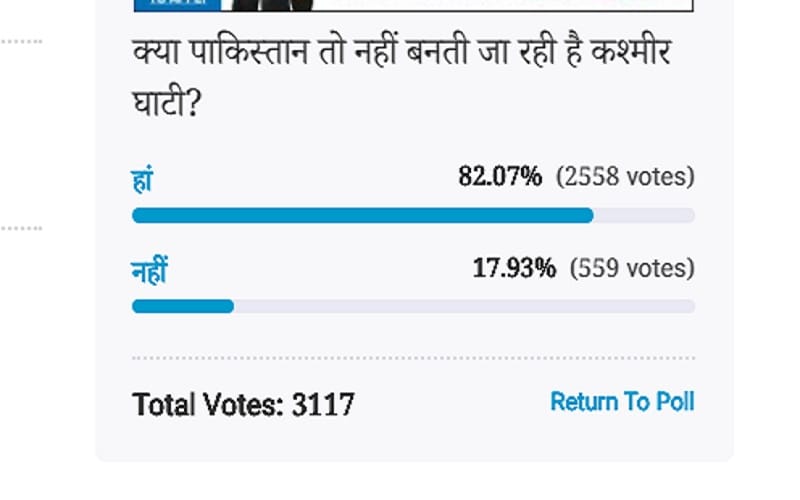 Amar Ujala Poll: Kashmir Valley is becoming like Pakistan