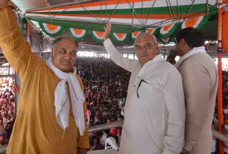 haryana formar cm bhupinder singh hooda jankranti rally in smalkha of panipat