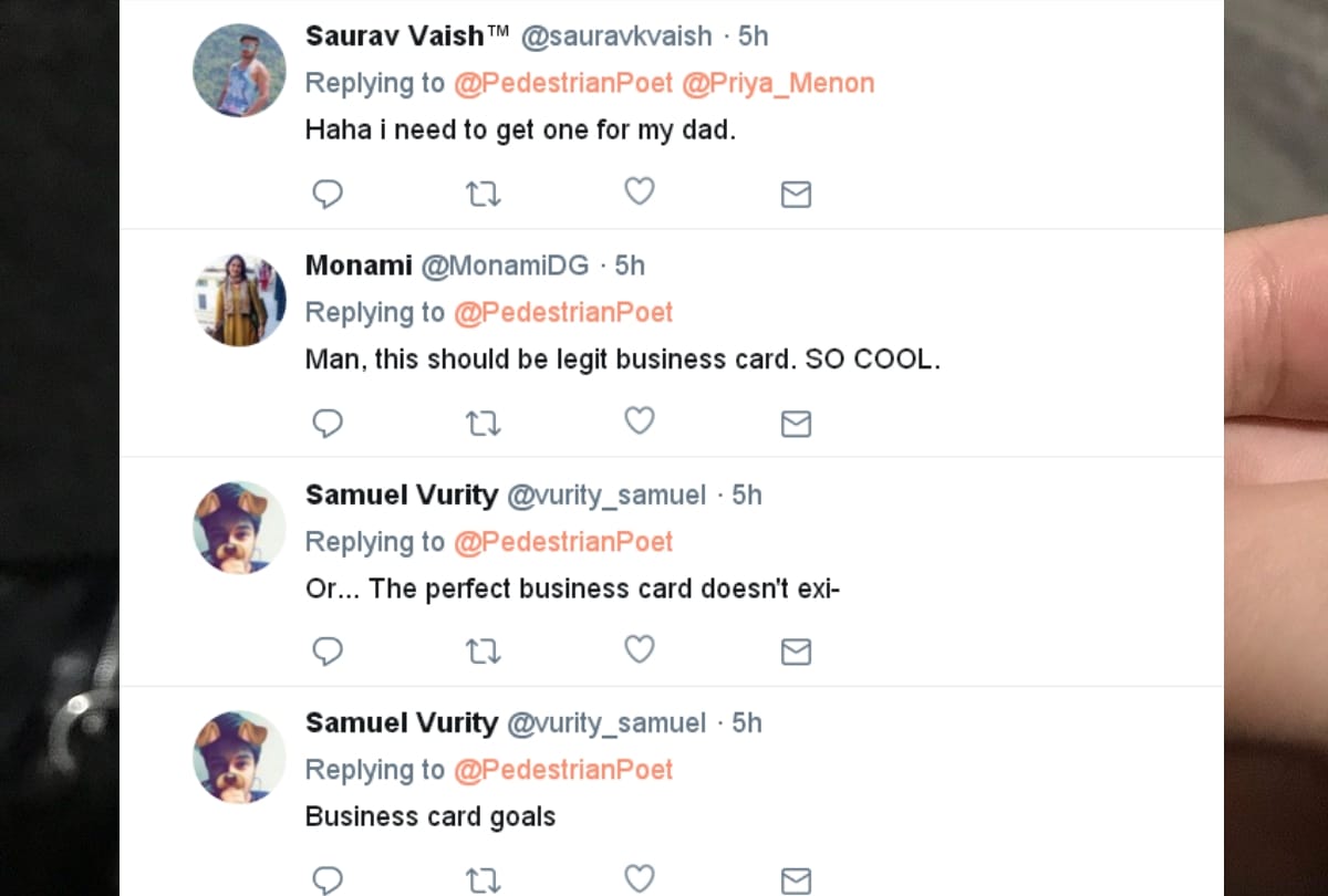 a business card of retired chief manager going viral as it contains hilarious content 