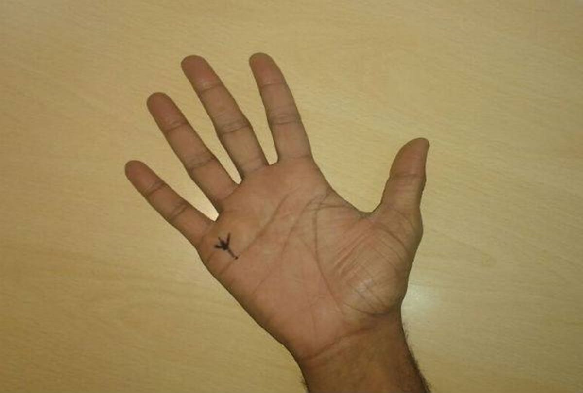 palmistry or palm reading these are good and lucky sign of trishul in hand 