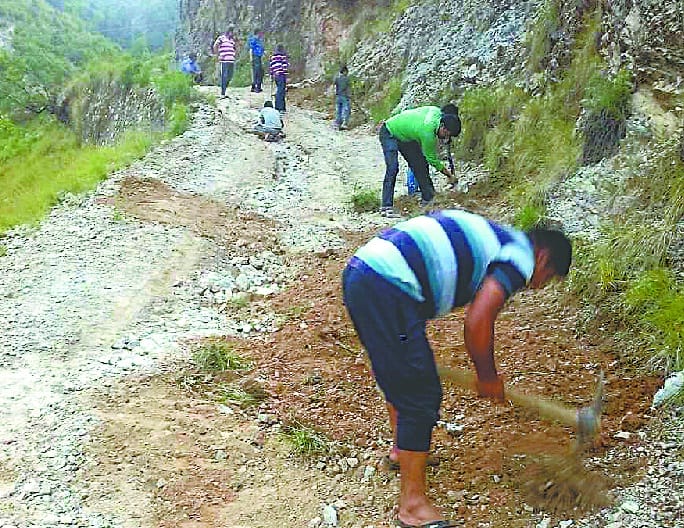 The condition of improved road from Shramdan to villagers