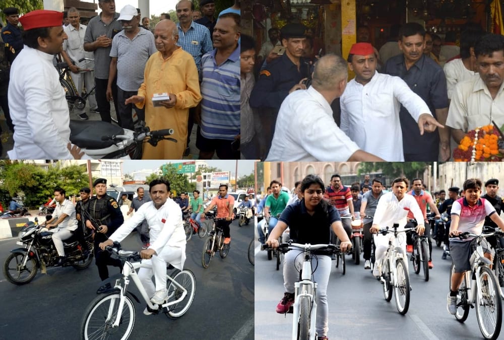 akhilesh yadav visits hanuman temple.