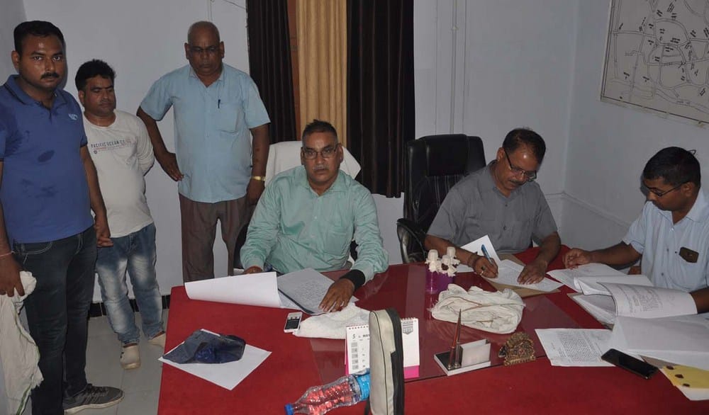 a clerk is caght in bribery