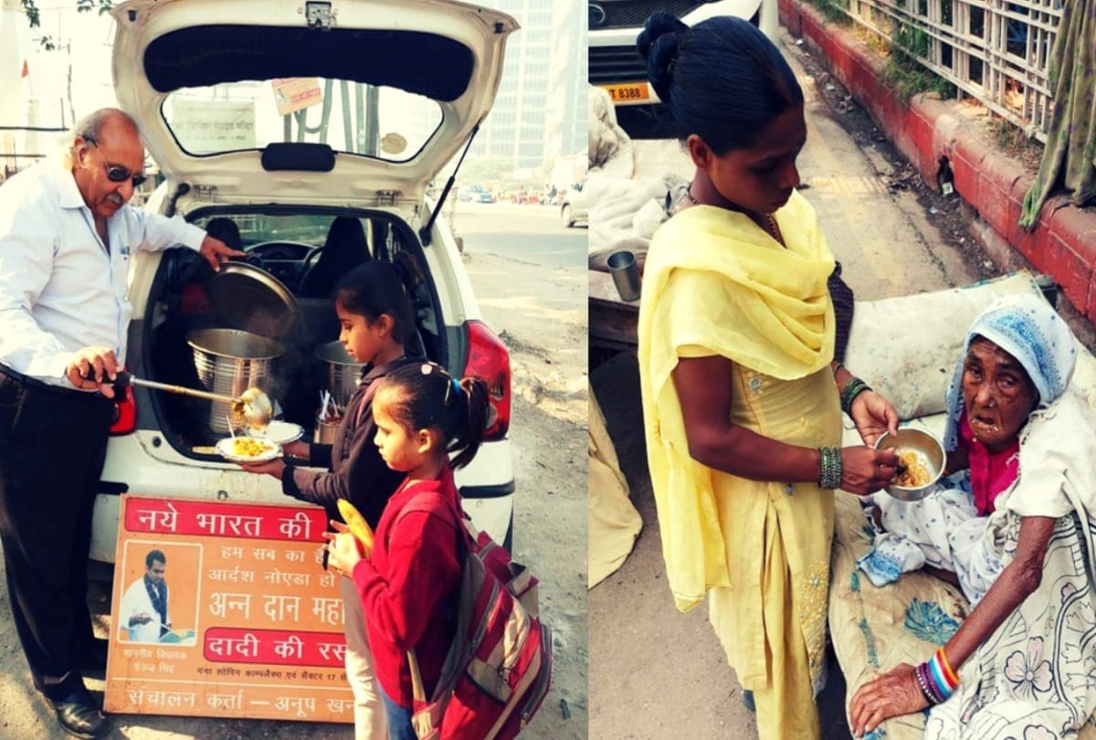 man start dadi ki rasoi full plate meal only five rupees in noida