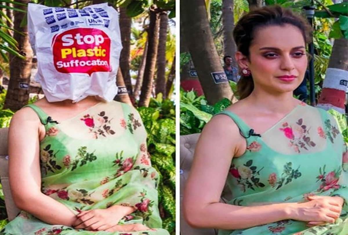 Kangana Ranaut wears a plastic suffocation on World Environment Day