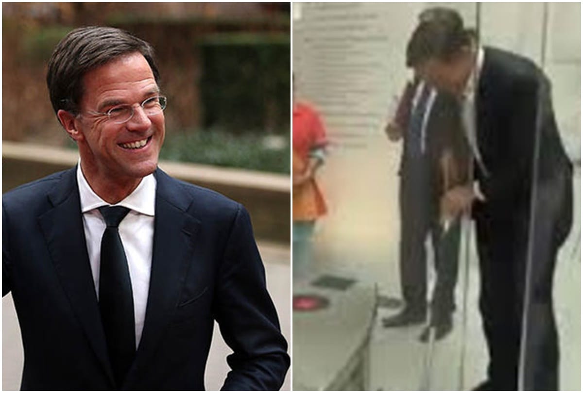 Viral Video: PM can be seen picking up coffee cup which he accidentally dropped on floor