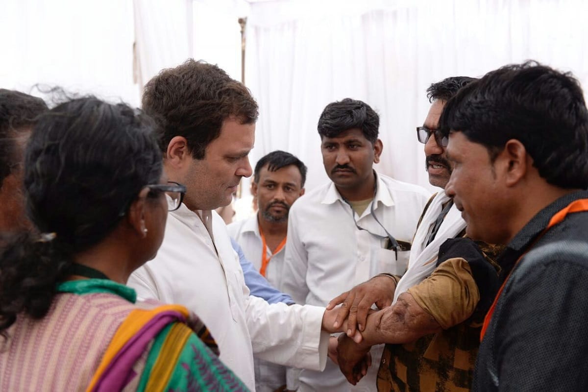 Rahul Gandhi meets the families of the farmers martyred in the police firing in Mandsaur last year