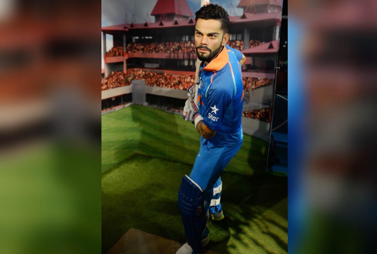Indian cricket captain virat kohli wax statue in madame tussaud museum in delhi