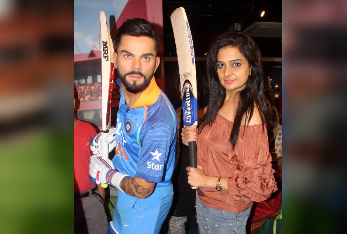 Indian cricket captain virat kohli wax statue in madame tussaud museum in delhi