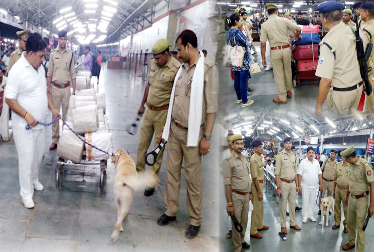 alert on kanpur central after threat of terror attacks
