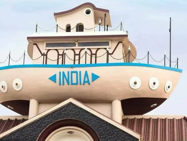 unique village, indian army tankers on roofs of village people houses