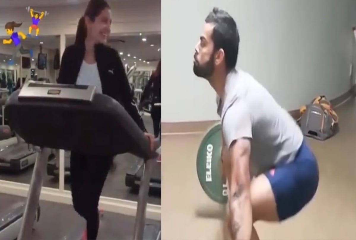 virat kohli and his wife anushka sharma together with in gym, video viral 