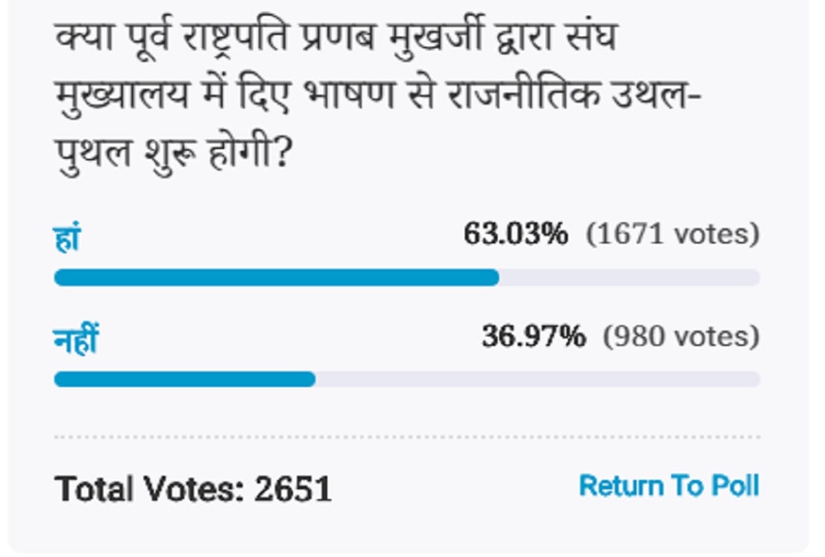 Amarujala Poll: Pranab Mukherjee's speech at the RSS headquarters will start a political upheaval