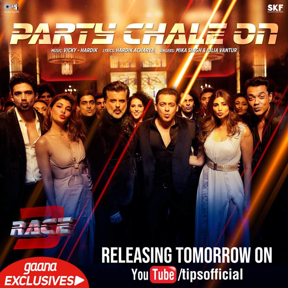 Salman Khan starrer film Race 3 new song party chale on has been released