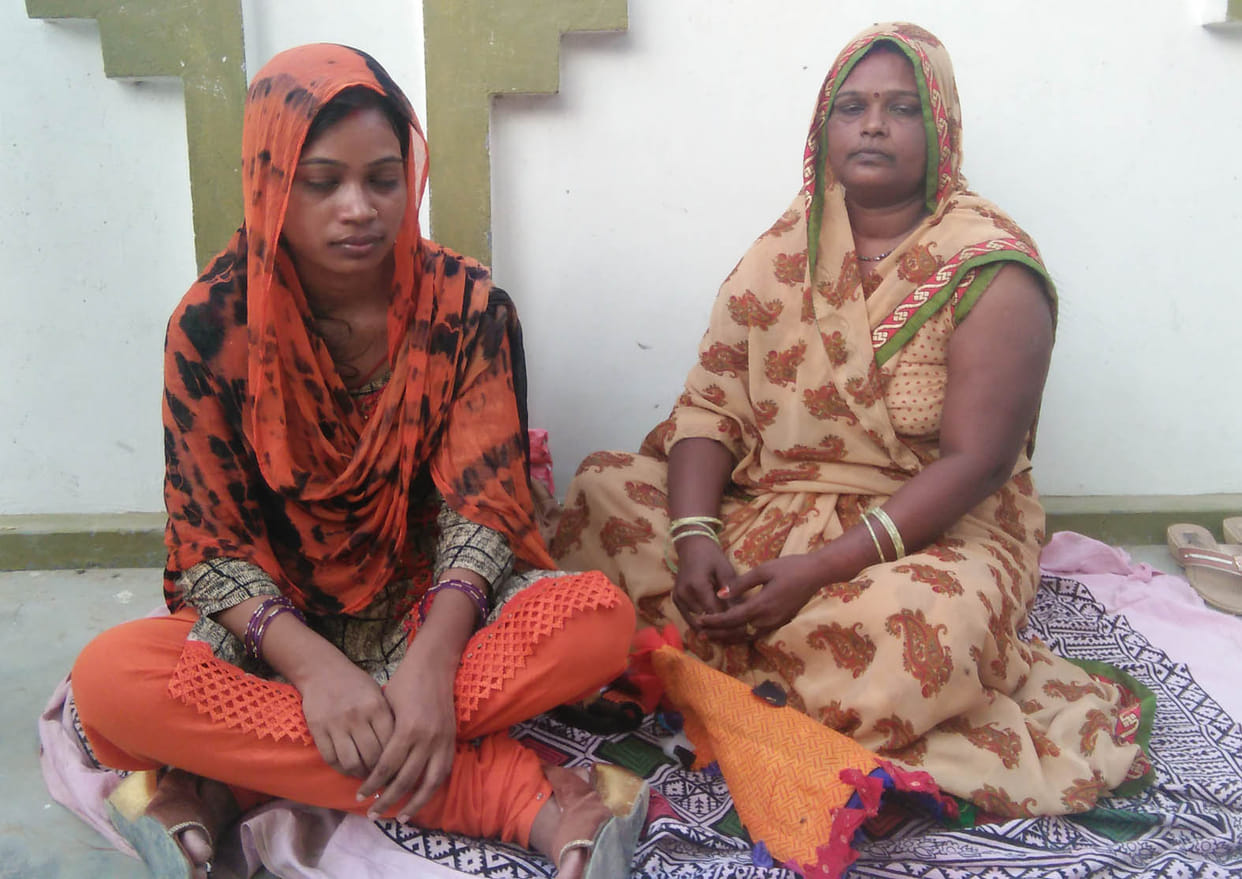 Woman sitting in strike in the in-laws house