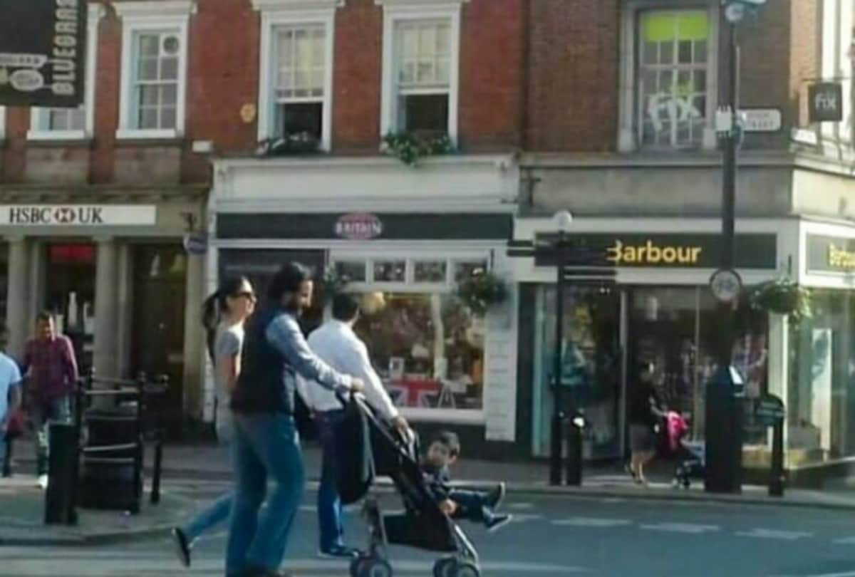 taimur in london with kareena kapoor and saif ali khan
