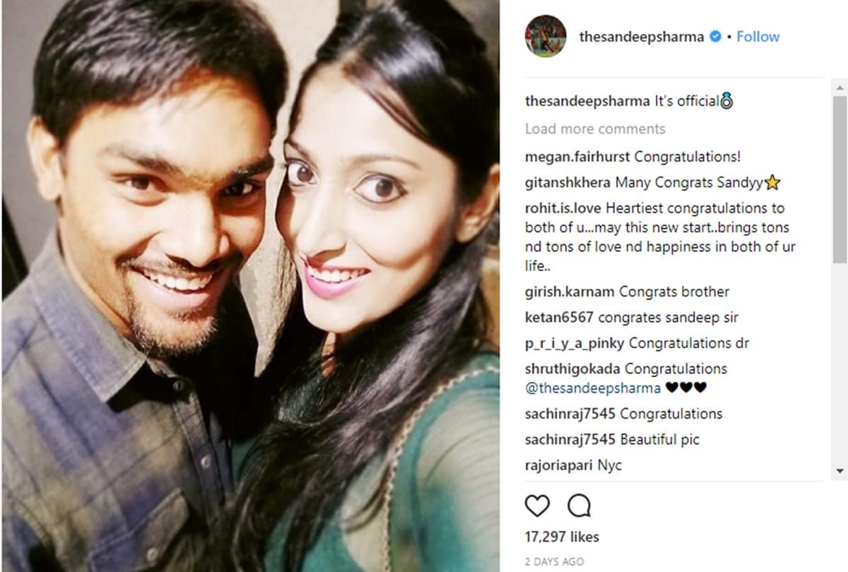 India cricketer and IPL star Sandeep Sharma got engaged with long time girlfriend sasha satvik