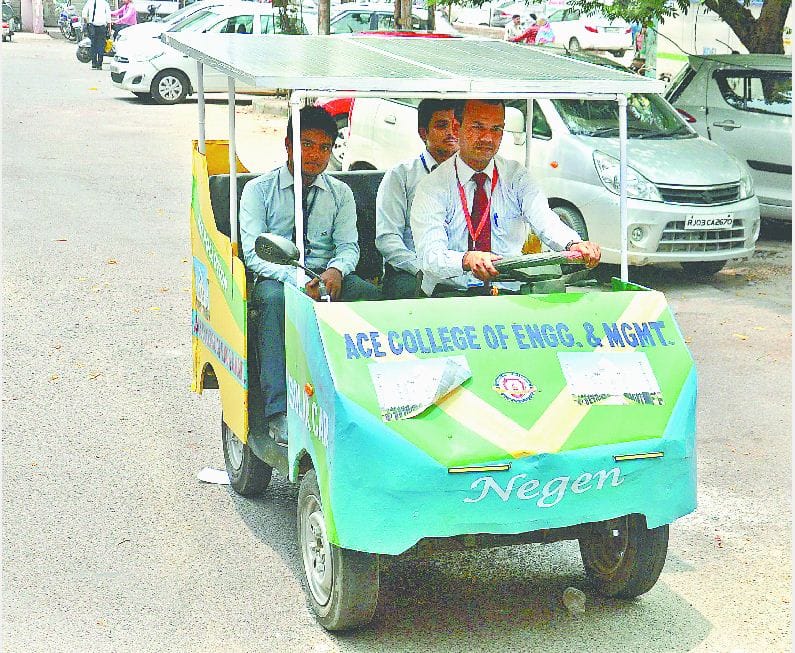 solar car develop by students of agra