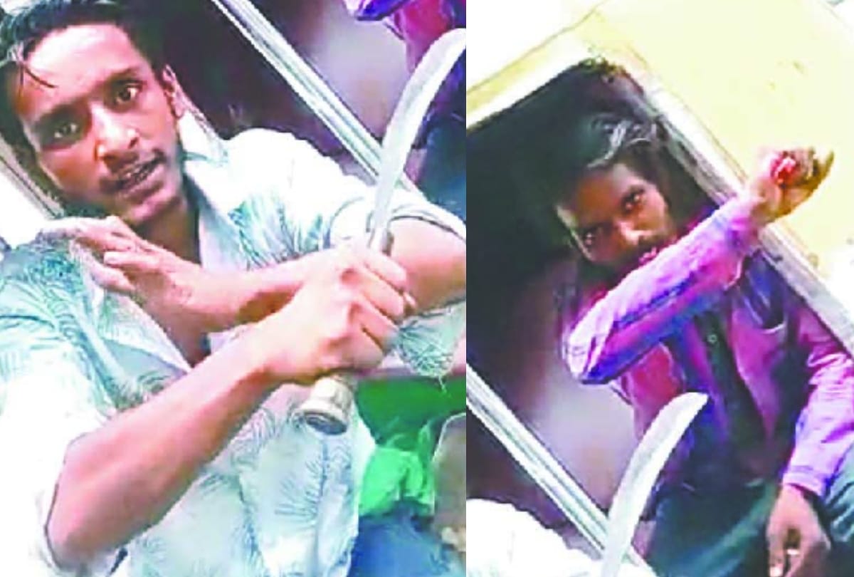man video viral in whatsapp with knife in faridabad