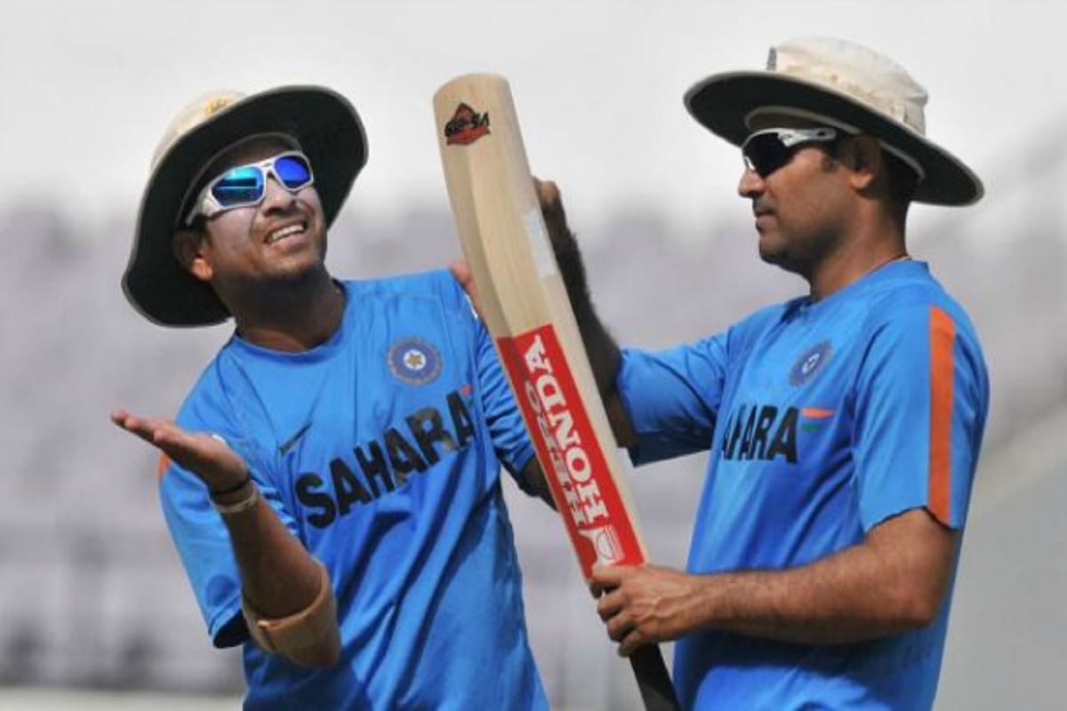virender sehwag and sachin tendulkar pic viral as being ram and hanuman with hammer