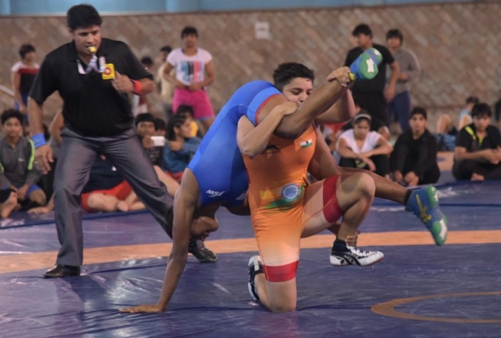  trial for women wrestling team for jakarta asian games.