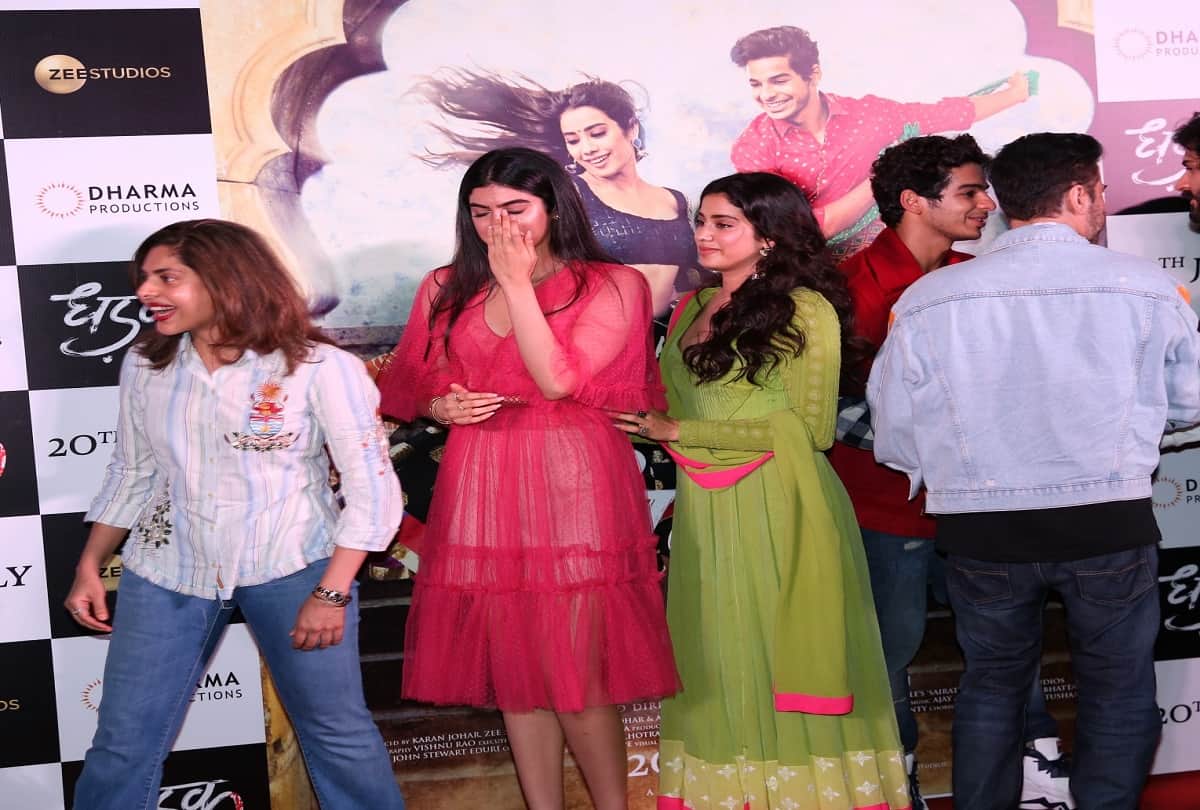 Film Dhadak Trailer Launch Khushi Kapoor Breaks Down While missing mom Sridevi