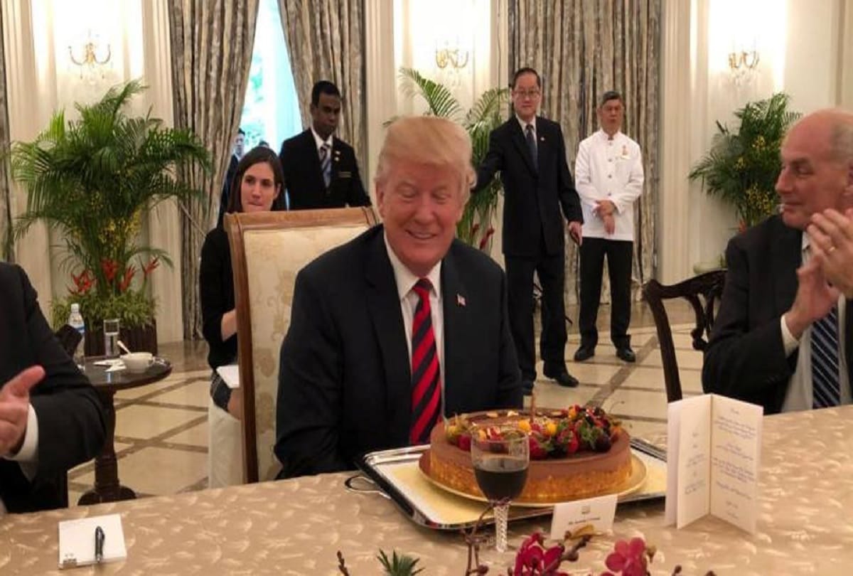 Trump celebrates birthday during lunch with Singapore PM Lee