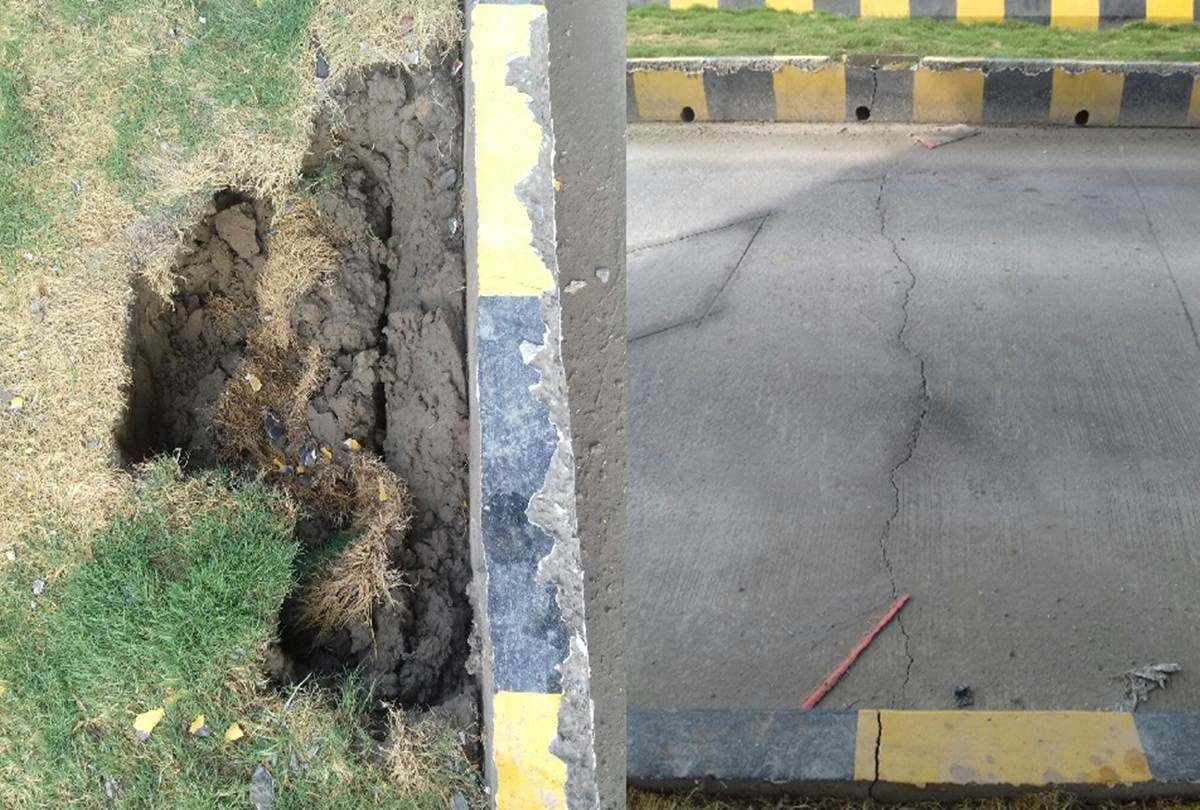 cracks in Eastern Peripheral Expressway, water logging in Digital Gallery 