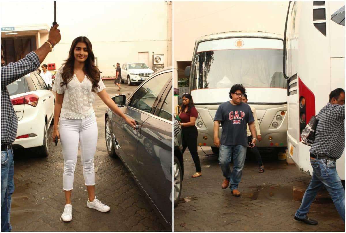 Pooja Hegde spotted with Sajid Khan at Mehbood studio 