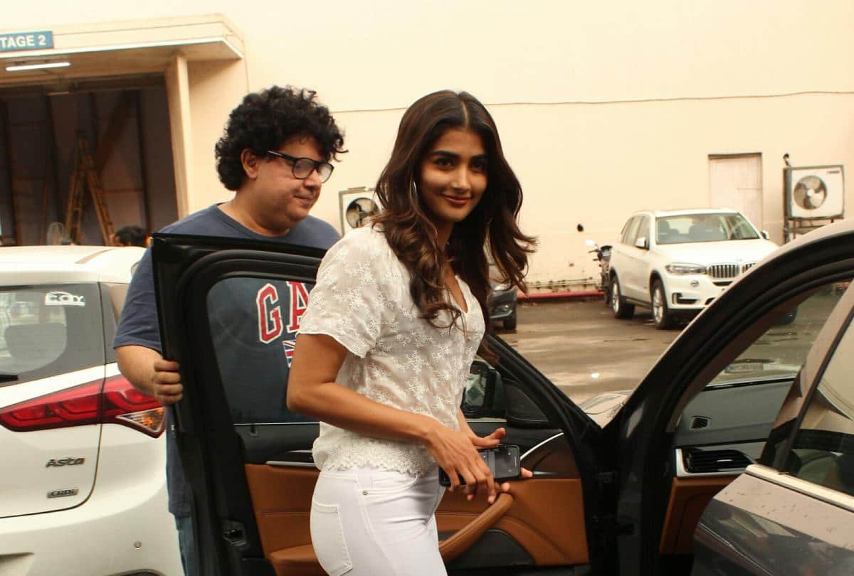 Pooja Hegde spotted with Sajid Khan at Mehbood studio 