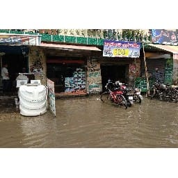 water flow on road business stop