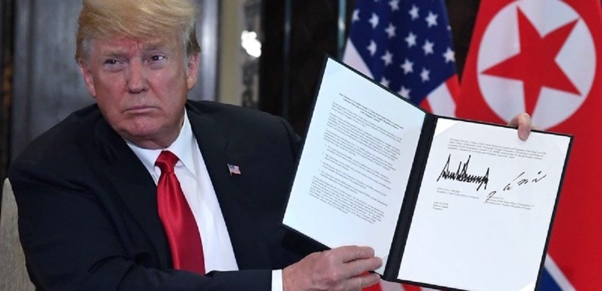This is the agreement which Donald Trump Signed with Kim Jong Un in Singapore