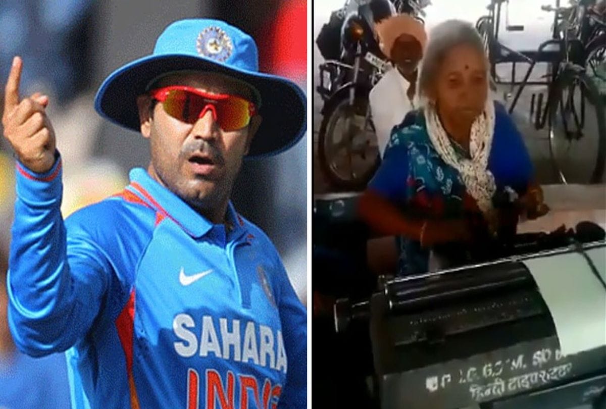 See video of typist amma share by virender sehwag on twitter account