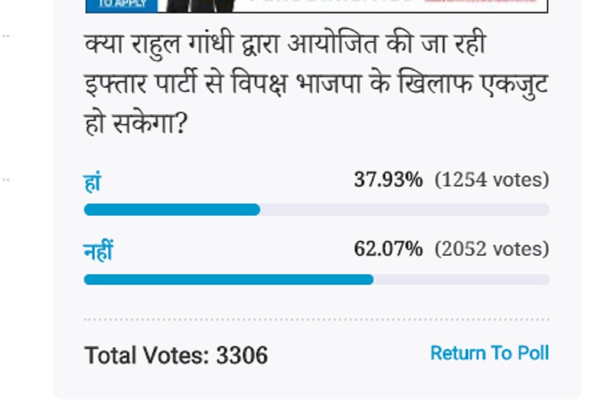 Amar ujala Poll: Opposition will not be unite against BJP after iftar organized by Rahul Gandhi